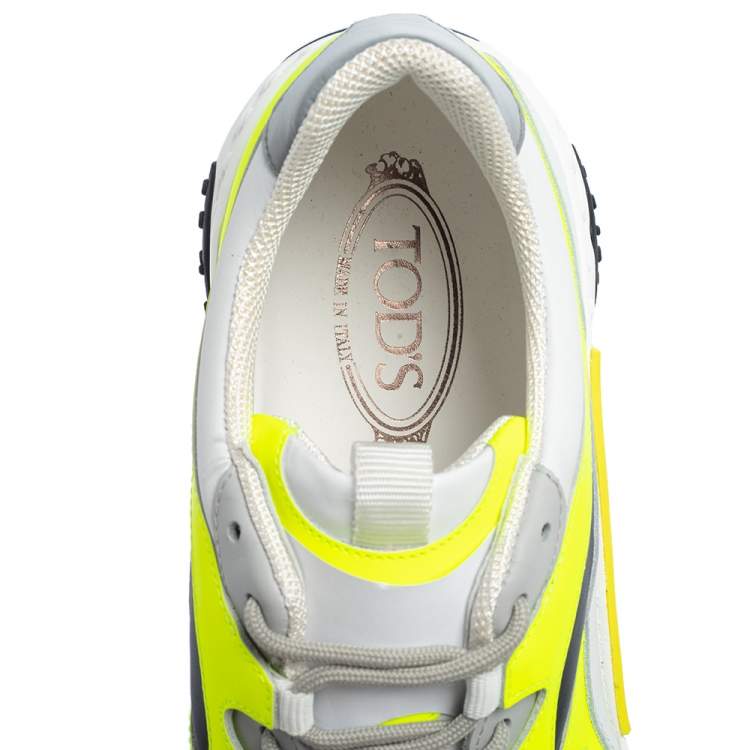 Pre Owned Tod's Multicolor Mesh And Leather Low Top Sneakers Size 43