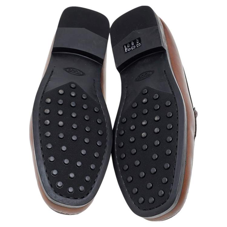 مملوكة مسبقًا Tod's Brown Leather Penny Loafers Size 45.5