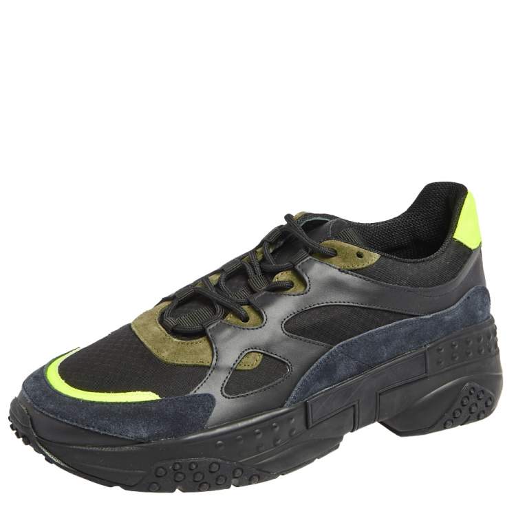 Pre Owned Tod's Multicolor Leather And Suede Lace Up Sneakers Size 42.5