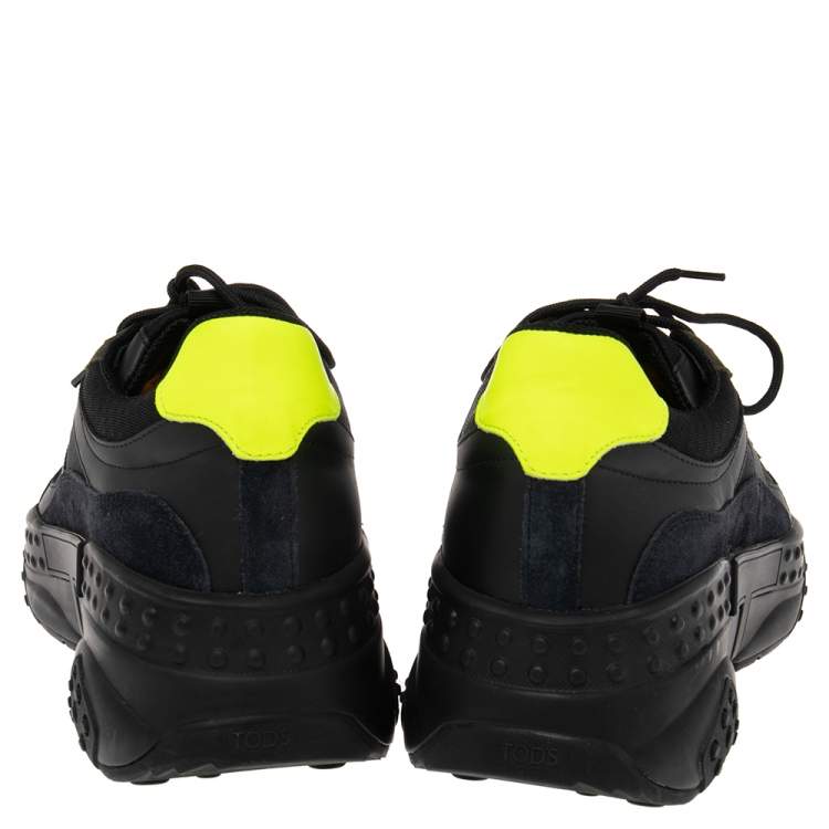 Pre Owned Tod's Multicolor Leather, Mesh and Suede Lace-Up Sneakers Size 42.5