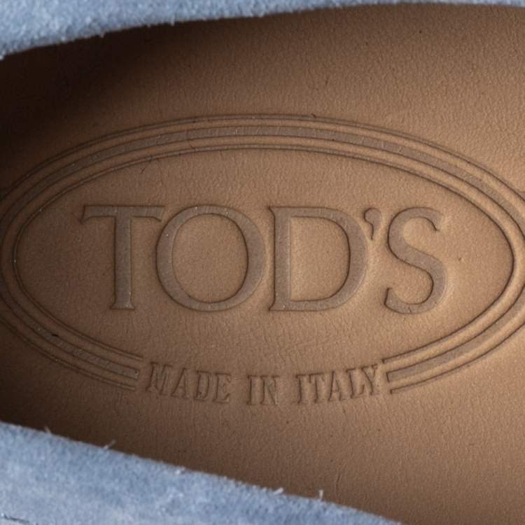 مملوكة مسبقًا Tod's Blue Suede Penny Loafers Size 41