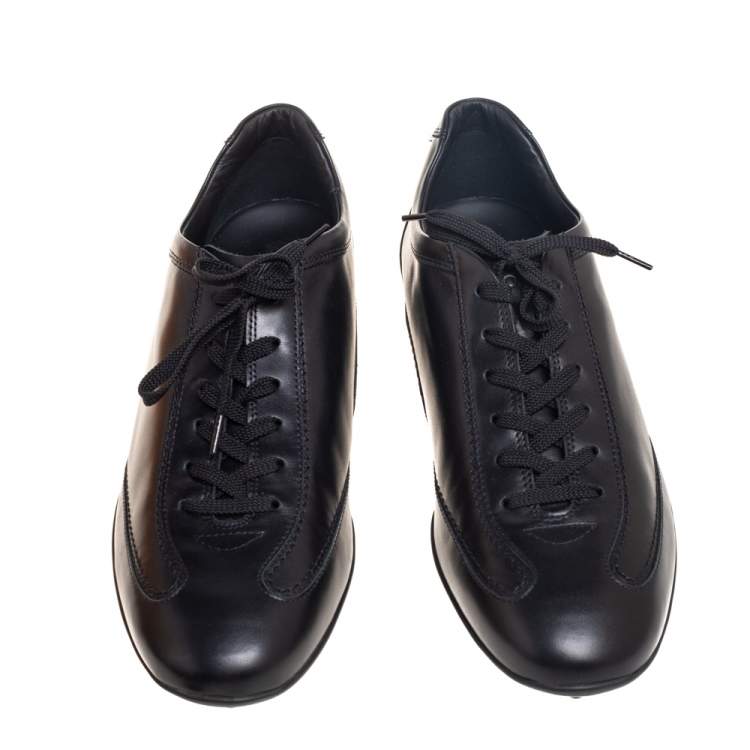 Pre Owned Tod's Black Leather Low-Top Sneakers Size 42