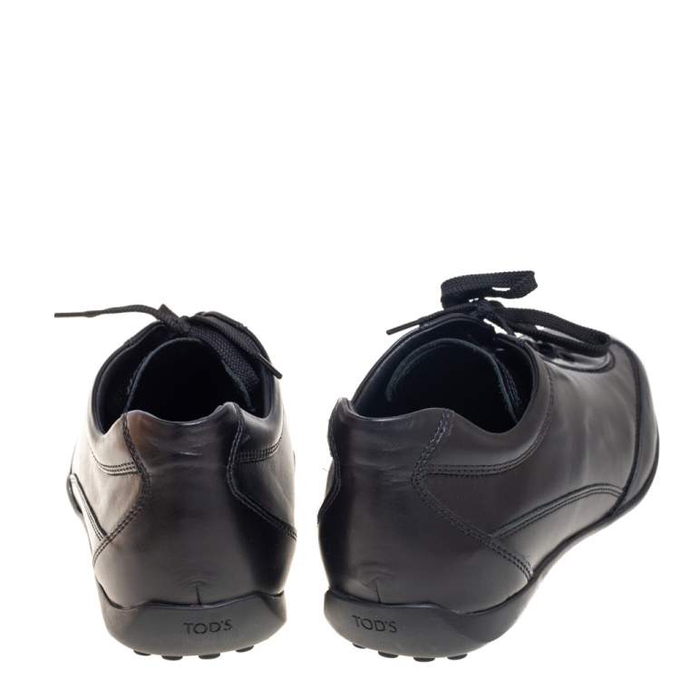 Pre Owned Tod's Black Leather Low-Top Sneakers Size 42