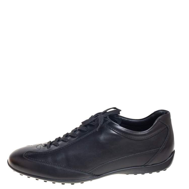 Pre Owned Tod's Black Leather Low-Top Sneakers Size 42