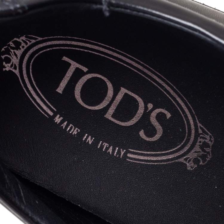 Pre Owned Tod's Black Leather Low-Top Sneakers Size 42