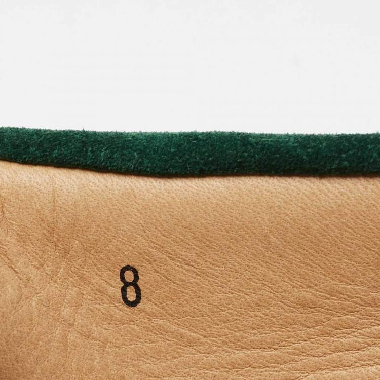 Pre Owned Tod's Forest Green Suede Gommino Driving Loafers Size 42