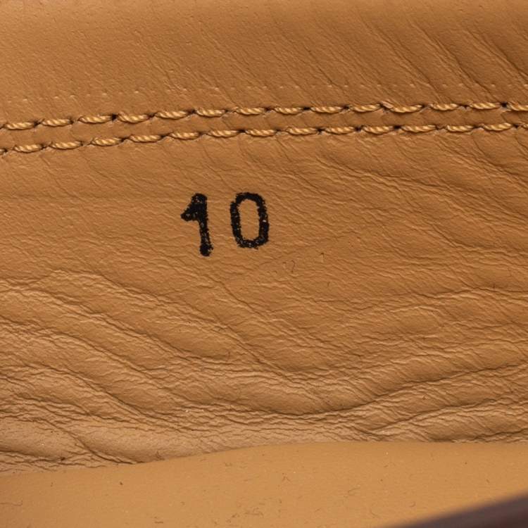 Pre Owned Tod's Brown Leather Buckle Strap Loafers Size 44.5