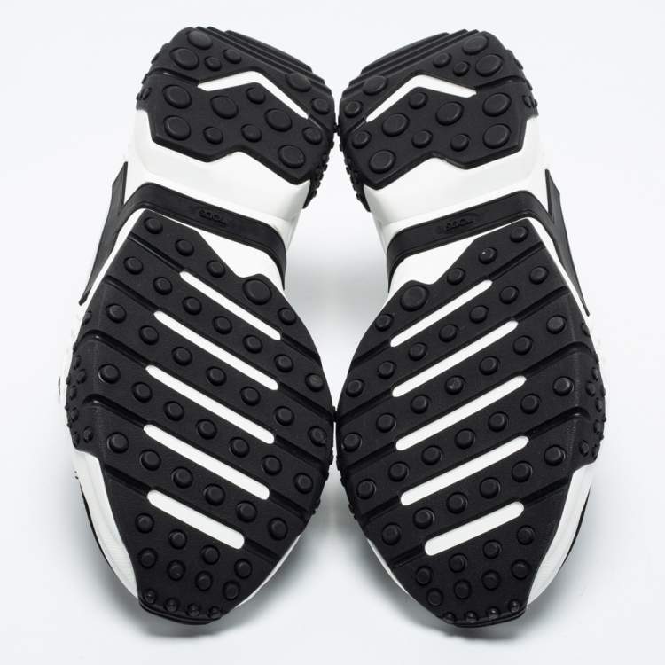 Pre Owned Tod's Black/White Mesh and Leather Chunky Platform Sneakers Size 44