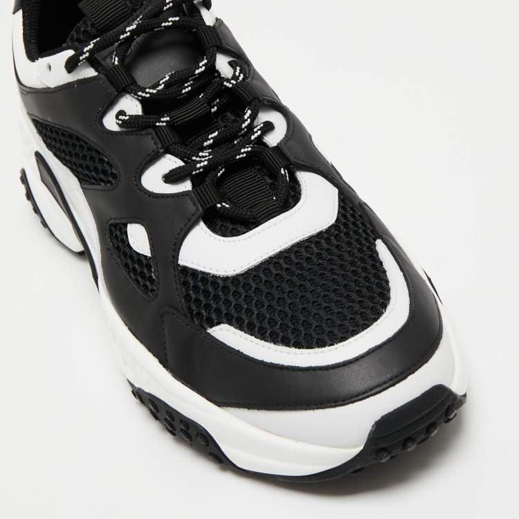 Pre Owned Tod's Black/White Leather Galleria Lace Up Sneakers Size 42
