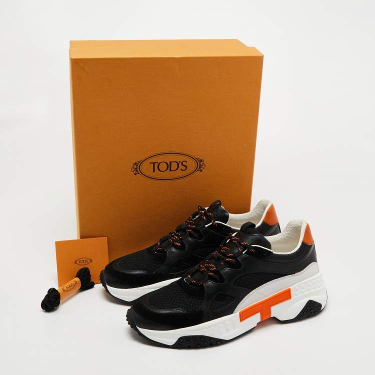 Pre Owned Tod's Multicolor Mesh and Leather Chunky Lace Up Sneakers Size 42