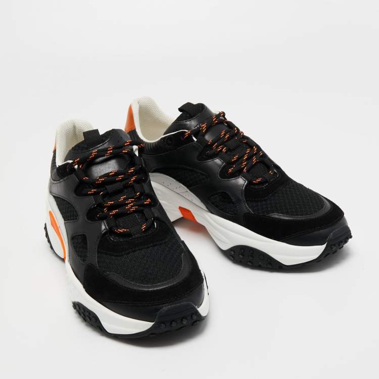 Pre Owned Tod's Multicolor Mesh and Leather Chunky Lace Up Sneakers Size 42