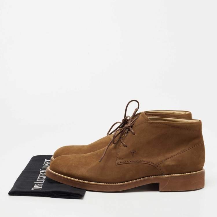 Pre Owned Tod's Brown Nubuck Leather Chukka Ankle Boots Size 44