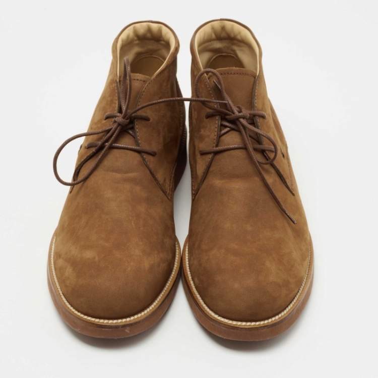 Pre Owned Tod's Brown Nubuck Leather Chukka Ankle Boots Size 44