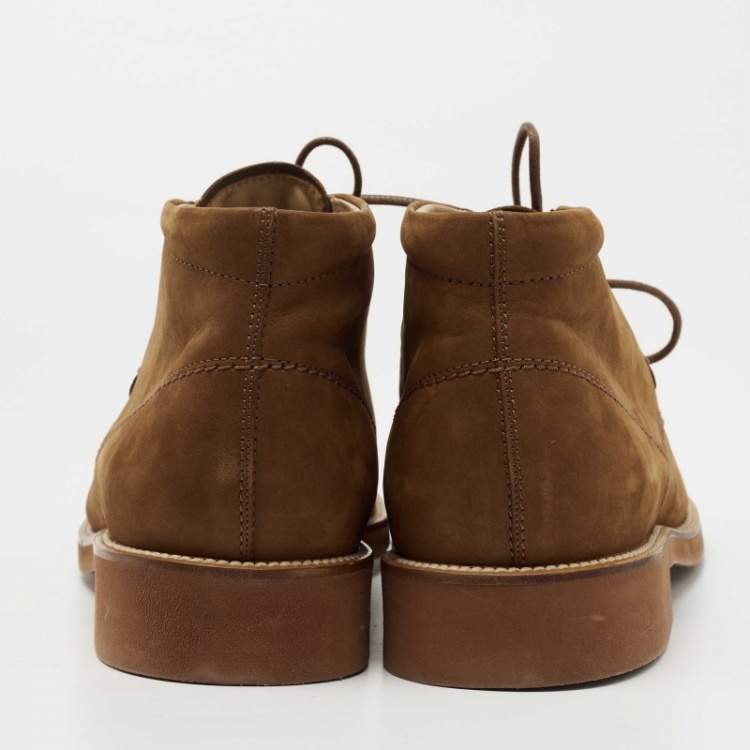 Pre Owned Tod's Brown Nubuck Leather Chukka Ankle Boots Size 44
