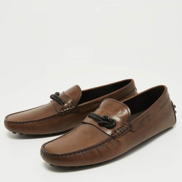 مملوكة مسبقًا Tod's Brown Leather Slip On Loafers Size 41