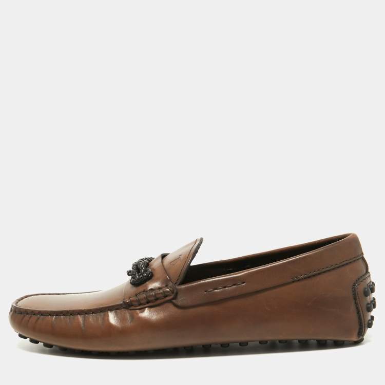 مملوكة مسبقًا Tod's Brown Leather Slip On Loafers Size 41
