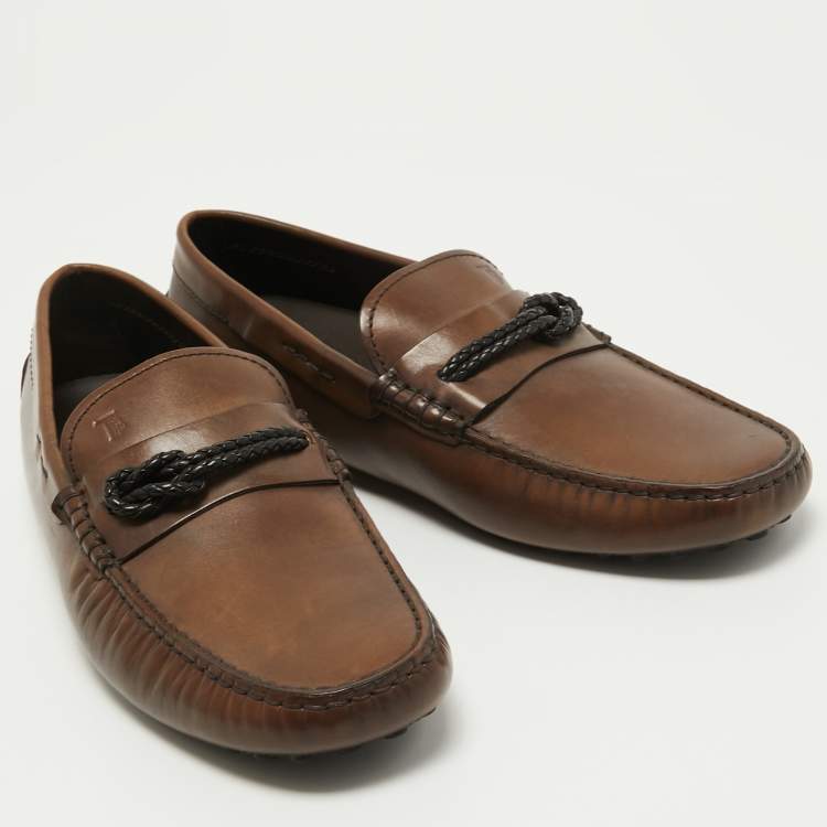 مملوكة مسبقًا Tod's Brown Leather Slip On Loafers Size 41