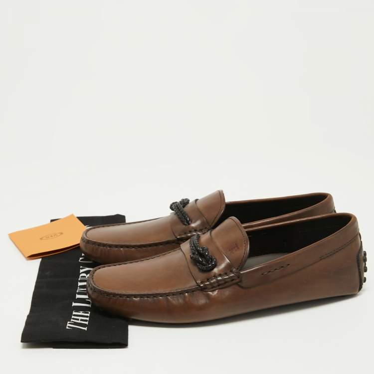 مملوكة مسبقًا Tod's Brown Leather Slip On Loafers Size 41
