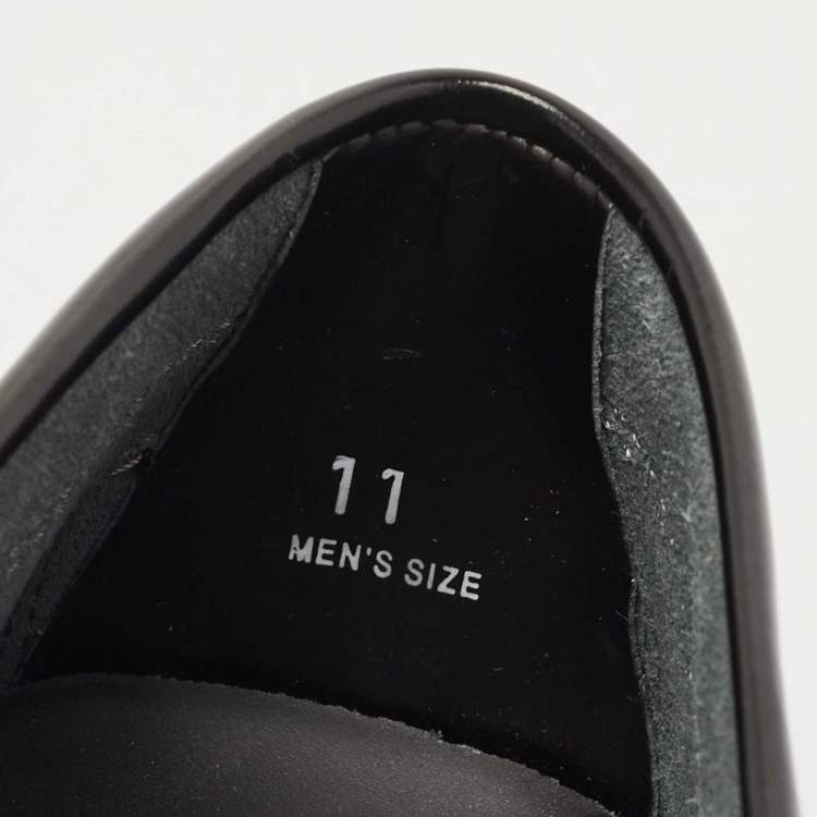 Pre Owned Tod's Black Patent Leather Slip On Loafers Size 45.5