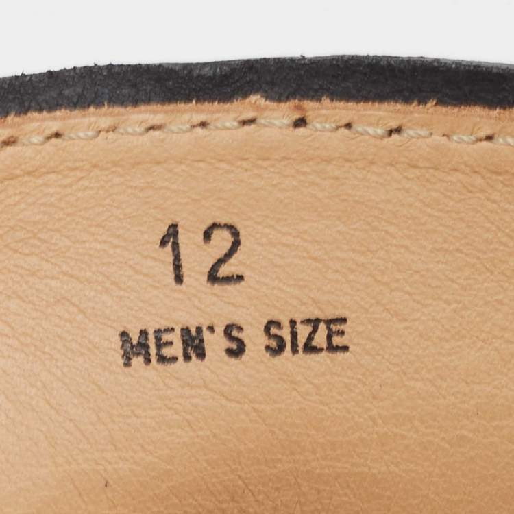 مملوكة مسبقًا Tod's Black Leather Bow Slip On Loafers Size 47