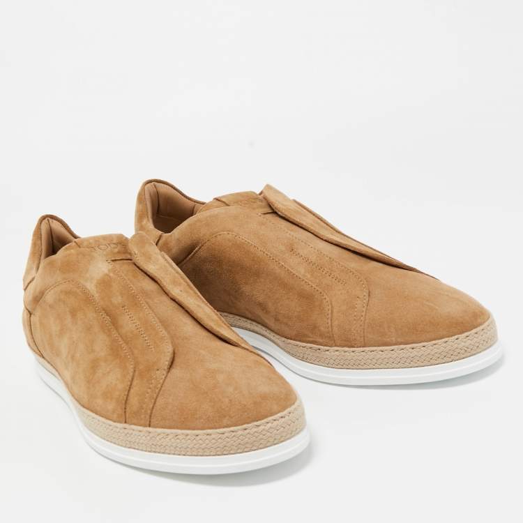Pre Owned Tod's Brown Suede Slip On Sneakers Size 47