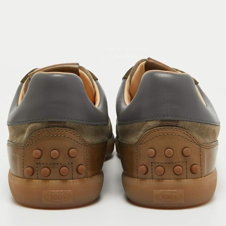 Pre Owned Tod's Multicolor Suede and Leather Low Top Sneakers Size 45.5