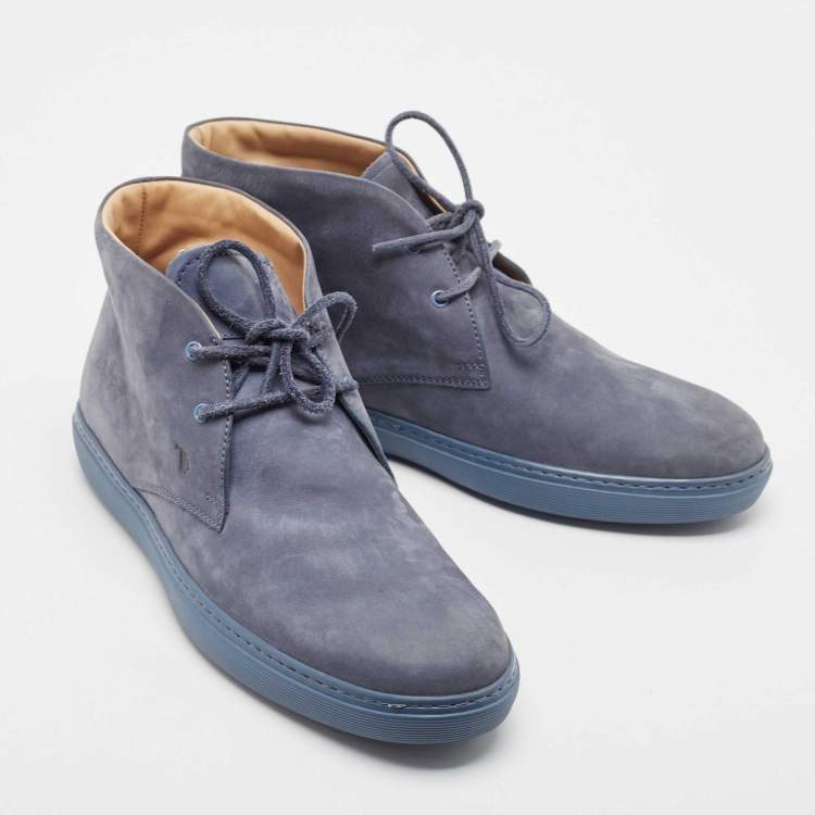 Pre Owned Tod's Blue Suede Desert Boots Size 40