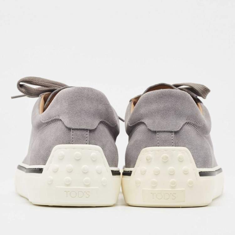 Pre Owned Tod's Grey Suede Low Top Sneakers Size 45.5