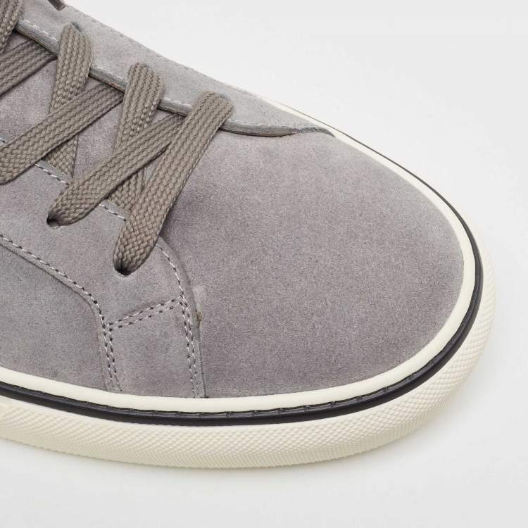 Pre Owned Tod's Grey Suede Low Top Sneakers Size 45.5
