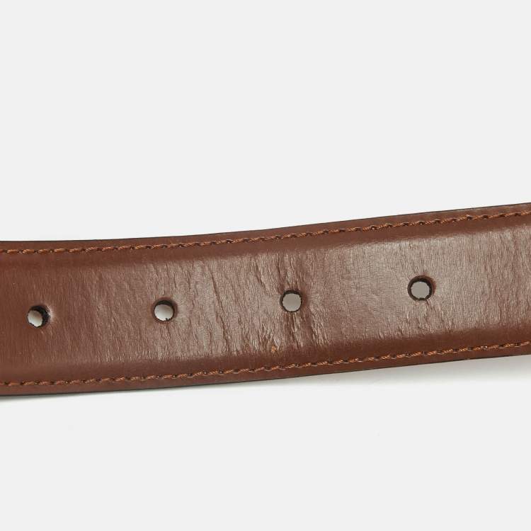 Pre Owned Tod's 85 CM Buckle Belt Brown Leather