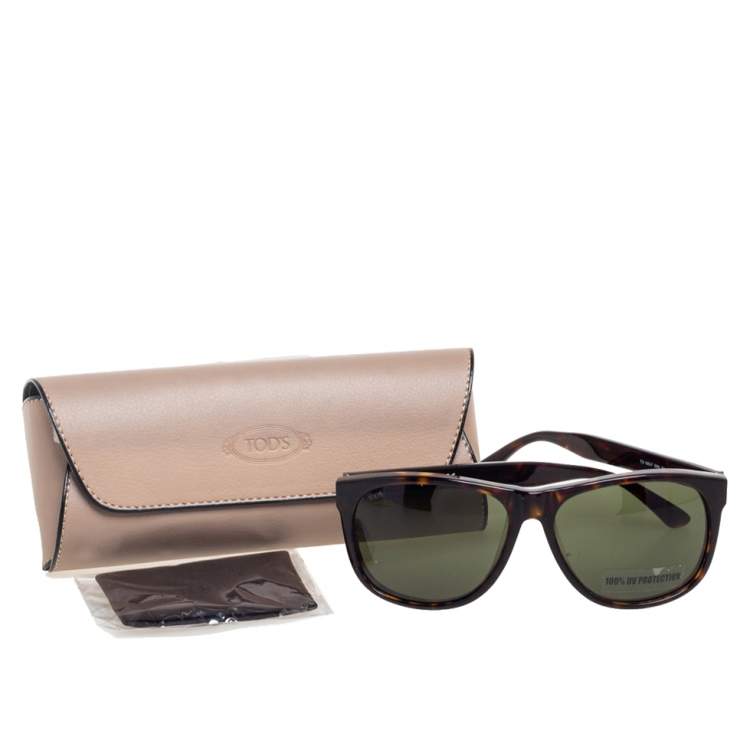 Pre Owned Tod's Brown Havana TO 165-F Square Sunglasses