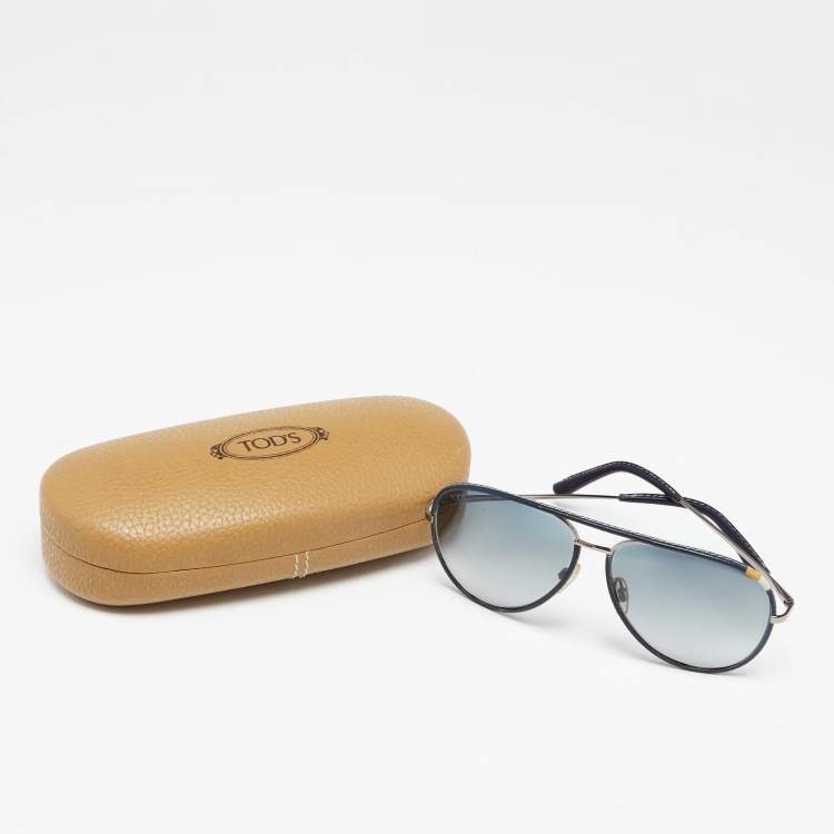 Pre Owned Tod's Blue TO150 Gradient Aviator Sunglasses