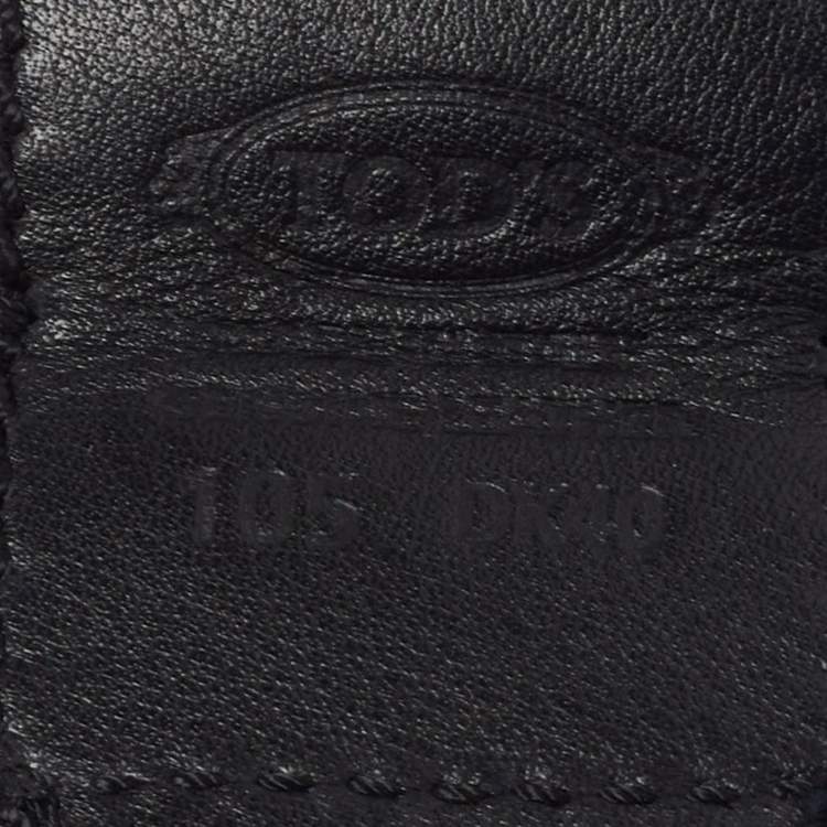 Pre Owned Tod's Dark Grey/Red Fabric and Leather Belt 105CM