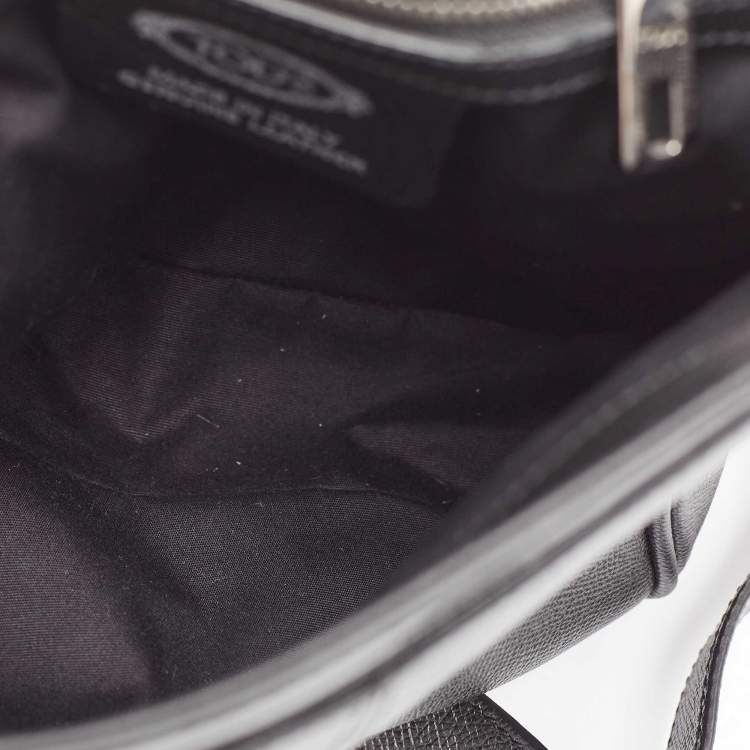 Pre Owned Tod's Black Leather Flap Messenger Bag