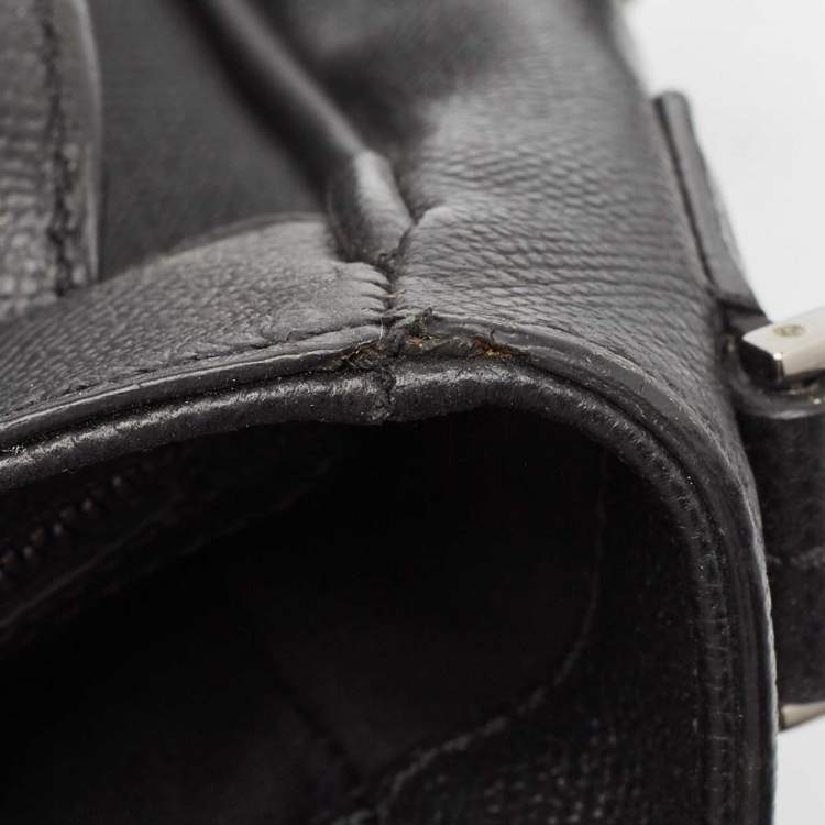 Pre Owned Tod's Black Leather Flap Messenger Bag