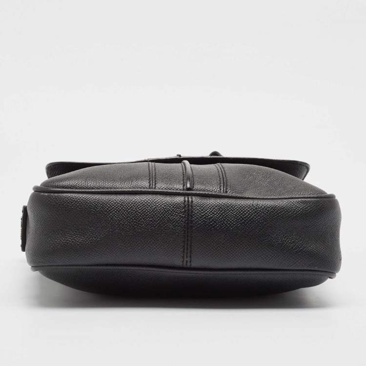 Pre Owned Tod's Black Leather Flap Messenger Bag