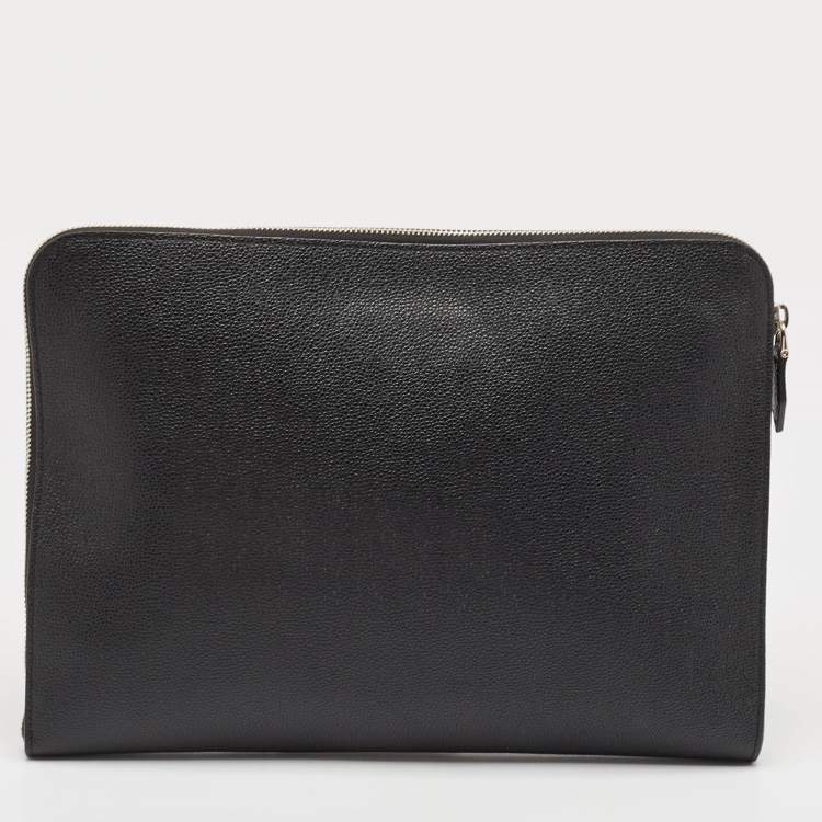 Pre Owned Tod's Black Leather Zip Pouch