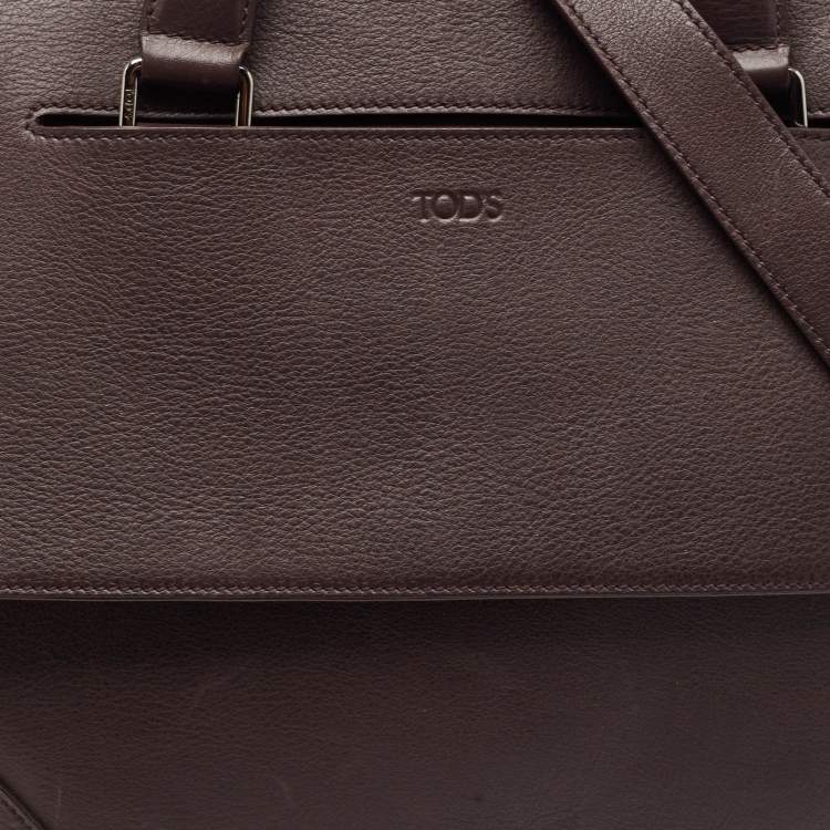 Pre Owned Tod's Burgundy Leather Gommino Tote