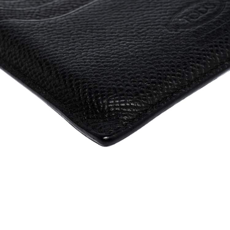 Pre Owned Tod's Black Leather Pocket Card Holder