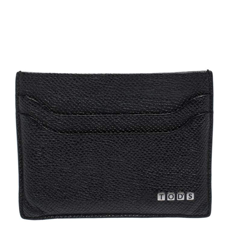 Pre Owned Tod's Black Leather Pocket Card Holder