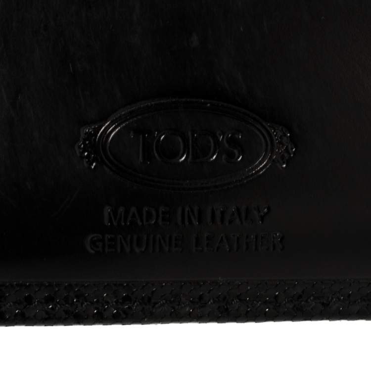 Pre Owned Tod's Black Patent Leather Bifold Wallet