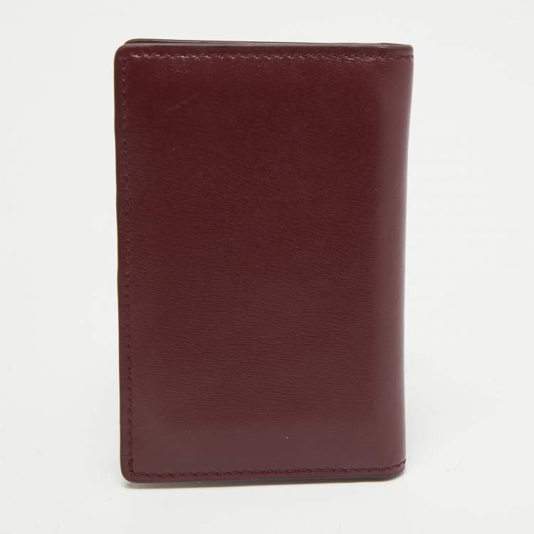 Pre Owned Tod's Burgundy Leather Business Card Holder
