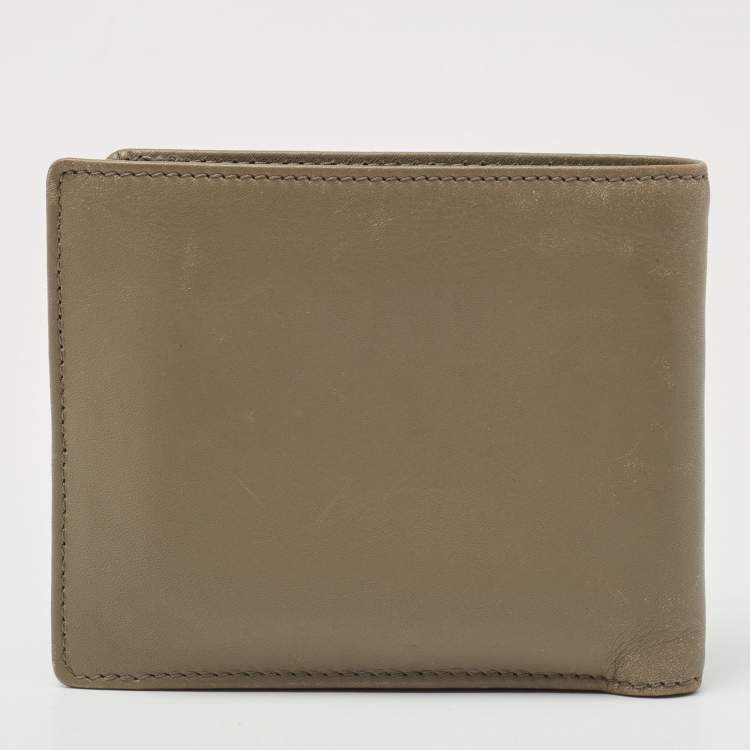 Pre Owned Tod's Olive Green Leather Bifold Wallet