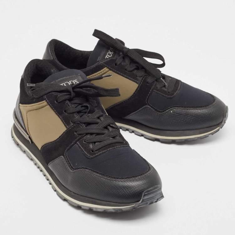 Pre Owned Tod's Tricolor Suede and Leather  Lace Up Sneakers Size 41