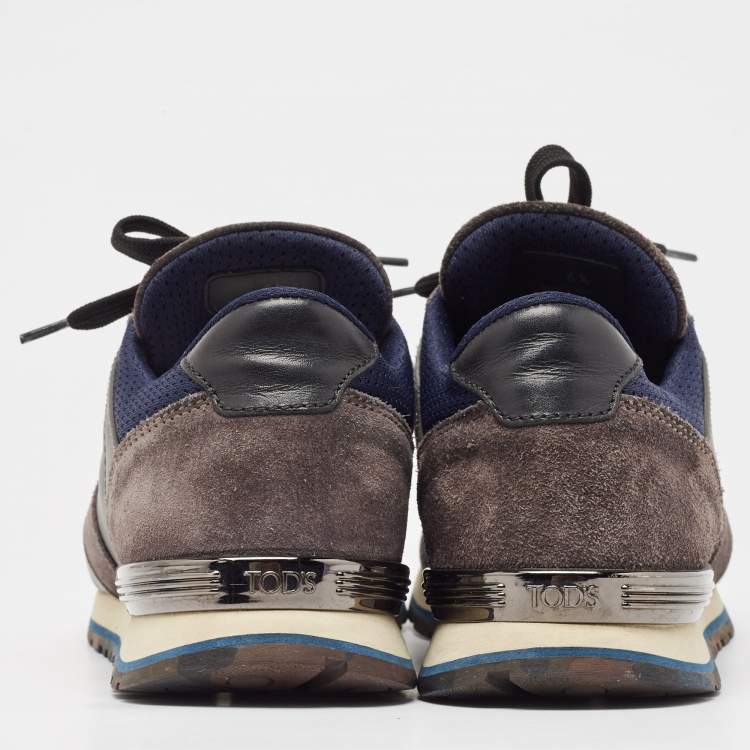 Pre Owned Tod's Two Tone Neoprene and Suede Low Top Sneakers  Size 40