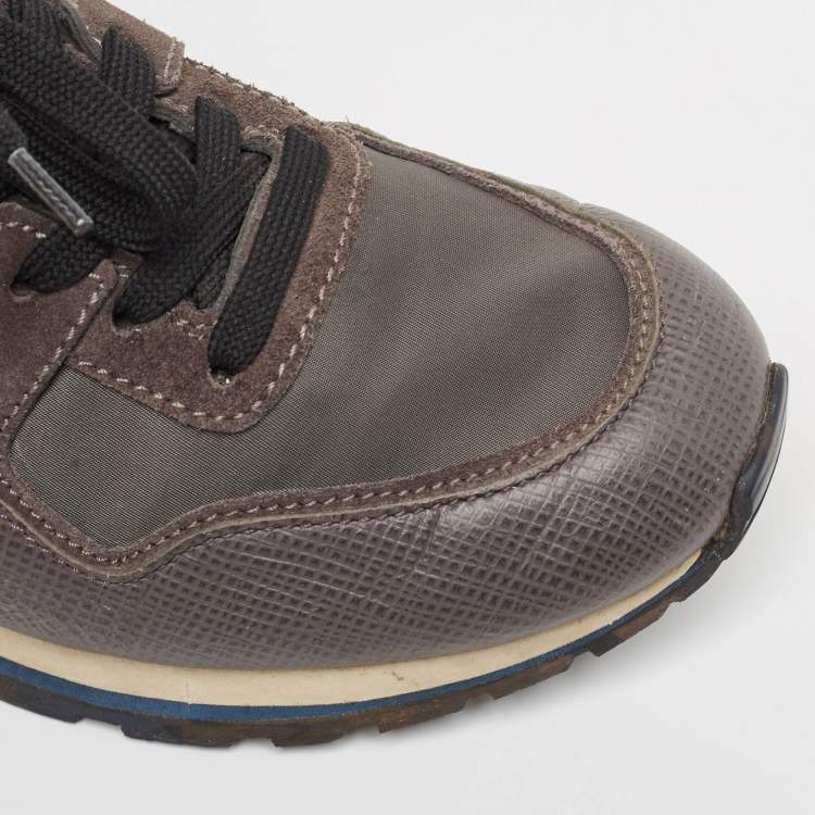 Pre Owned Tod's Two Tone Neoprene and Suede Low Top Sneakers  Size 40