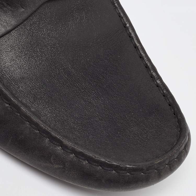 Pre Owned Tod's For Ferrari Black Leather Slip On Loafers Size 41