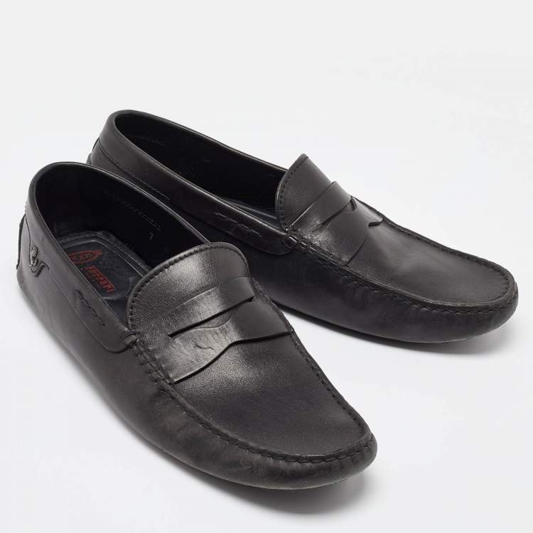 Pre Owned Tod's For Ferrari Black Leather Slip On Loafers Size 41