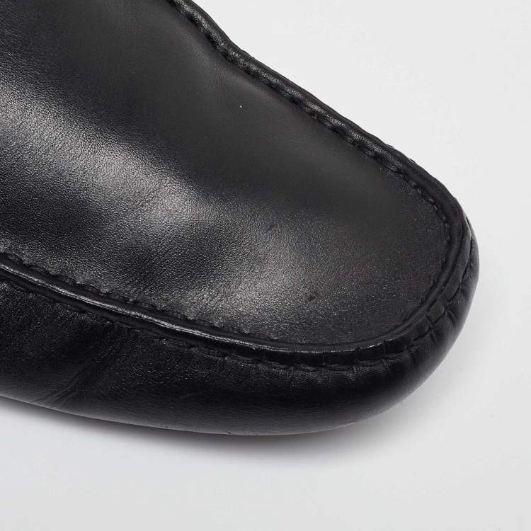 Pre Owned Tod's Black Leather Loafer Mules Size 41