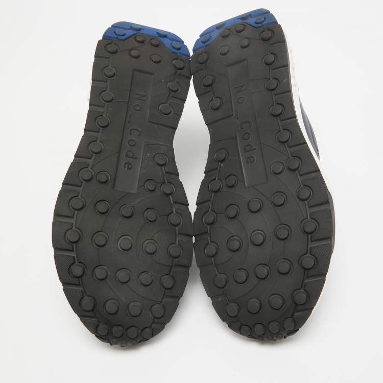 Pre Owned Tod's No Code Blue Leather and Mesh Low Top Sneakers 42